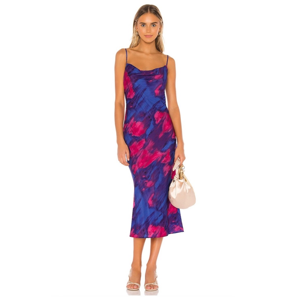 Boston Midi Dress in Tie Dye Multi MAJORELLE